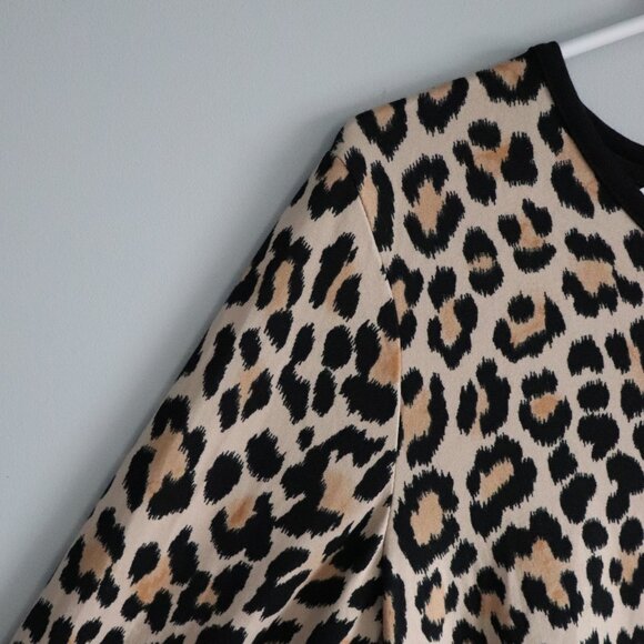 Kate Spade Leopard Print Black Medium 2-Piece Henley Jogger Pj Lounge Set - Picture 4 of 15